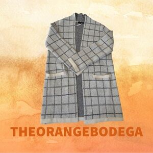 Banana Republic Checkered Open Front Cardigan Size S